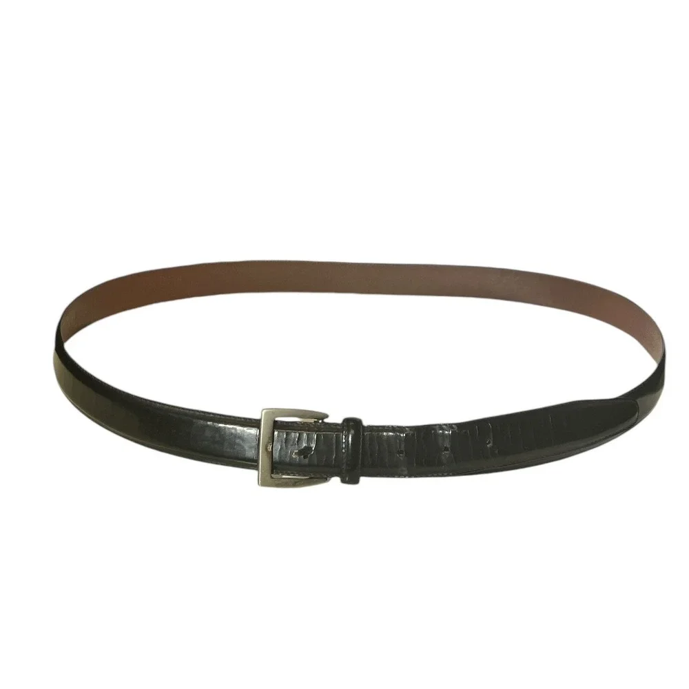 Coach Black Polished Cowhide #5936 Nickle Buckle 42